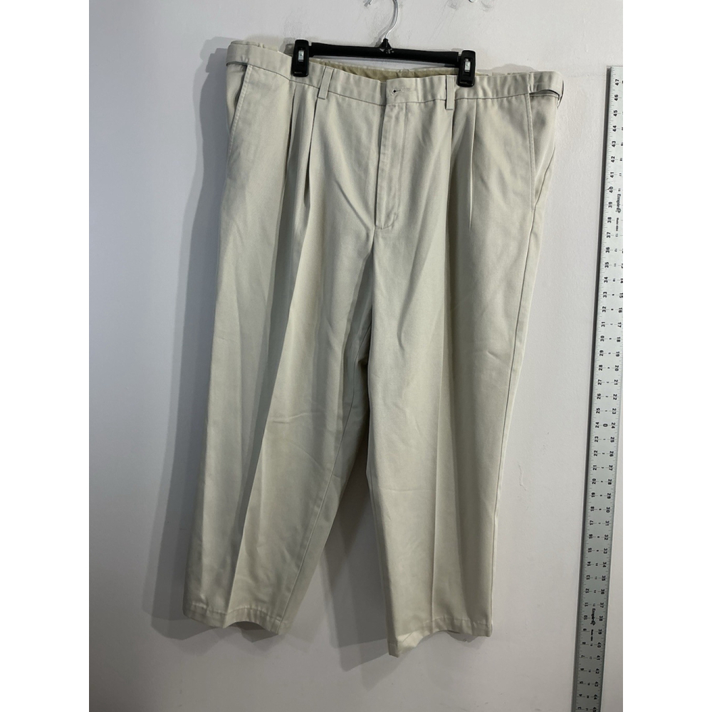 Men’s Lanesboro Pants 40x29 Beige Pleated Front Adjustable Waist
